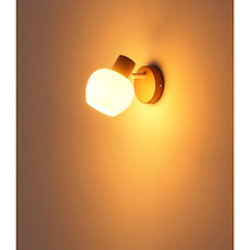 Nástěnná lampa, matný kov v barvě kávy, pochromovaný kov, bílé sklo, kolébkový vypínač na výrobku, otočná/naklápěcí, ŠxV:12,5x15cm, V:16cm, bez žárovky 1x E27 40W, 230V