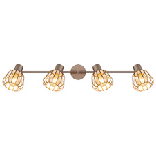 Stropní svítidlo, kov, matná kávová povrchová úprava, pochromovaný kov, otočné/naklápěcí, DxŠxV:80x12,5x17,5cm, bez žárovek 4x E27, max. 40W 230V