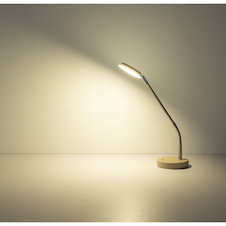 Stolní lampa, kov, pískově matný, nikl matný, chrom, čirý akrylát, bílý PVC kabel, dotykové zapnutí/vypnutí/stmívání, flexo, DxŠxV:43x13x53,5cm, délka kabelu 1500mm, LED 6,5W 230V, zdroj 700lm, výkon 350lm, CCT 2700/3350/4000 K