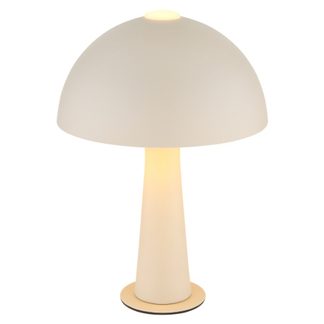 Stolní lampa z kovu v matné pískové barvě, kabel z černého PVC, kolébkový vypínač na kabelu, ø: 200 mm, V: 285 mm, délka kabelu 1500 mm, bez žárovky 1xE14, max. 25W 230V
