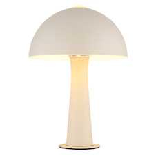Stolní lampa z kovu v matné pískové barvě, kabel z černého PVC, kolébkový vypínač na kabelu, ø: 200 mm, V: 285 mm, délka kabelu 1500 mm, bez žárovky 1xE14, max. 25W 230V