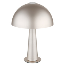 Stolní lampa z kovu v matné cappuccino barvě, kabel z černého PVC, kolébkový vypínač na kabelu, ø: 200 mm, V: 285 mm, délka kabelu 1500 mm, bez žárovky 1xE14, max. 25W 230V