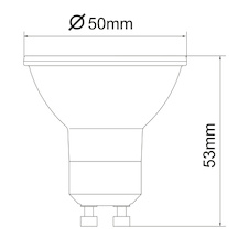 LED žárovka, sklo průhledné, stmívatelná, Ø5cm, V:5,4cm, 1xGU10 LED 4,7W 230V, 345lm, 4000K