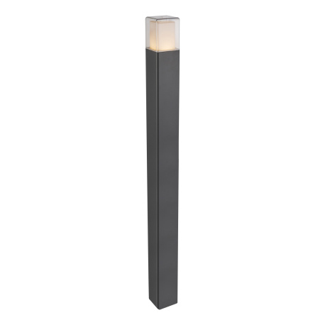 Venkovní svítidlo, hliník, černá, sklo opálové a čiré, IP44, DxŠxV: 85x85x1100 včetně 1xLED 12W 36V, 600Lm 3000K.