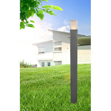 Venkovní svítidlo, hliník, černá, sklo opálové a čiré, IP44, DxŠxV: 85x85x1100 včetně 1xLED 12W 36V, 600Lm 3000K.