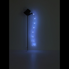 Solární svítidlo, kov v imitaci rzi, čirý plast, vypínač, baterie AA 300mAh 1,2V, IP44, konev na bodci, blikající LED, DxŠxV:21x12x93cm, včetně 64xLED 0,024W 3V 7000K