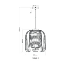 Závěsné svítidlo, kov, matná písková barva/matná bílá, PVC kabel bílý, výšku lze nastavit, Ø:35Cm, V:150Cm, bez žárovky 1xE27, max. 40W 230V