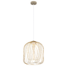 Závěsné svítidlo, kov, matná písková barva/matná bílá, PVC kabel bílý, výšku lze nastavit, Ø:35Cm, V:150Cm, bez žárovky 1xE27, max. 40W 230V