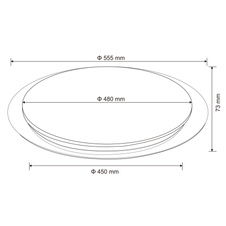 Stropní svítidlo, kov bílý, plast satin, plast průhledný, třpytivý efekt, stmívatelná, dálkové ovládání, fixace barev, Ø56cm, V:8cm, 1xLED 60W 230V, 5000lm, změna barvy světla 2700K-6500K