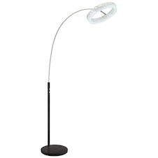 Stojací lampa, matný černý kov, čirý akryl, čiré skleněné krystaly, černý PVC kabel, dotykové zapnutí/vypnutí, plynulý dotykový stmívač, paměť, DxŠxV:92,5x40x190cm, délka kabelu 180cm, LED 24W, LED 24W,zdroj 270-2680lm,výstup 216-2200lm,CCT3000-6000K
