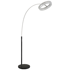 Stojací lampa, matný černý kov, čirý akryl, čiré skleněné krystaly, černý PVC kabel, dotykové zapnutí/vypnutí, plynulý dotykový stmívač, paměť, DxŠxV:92,5x40x190cm, délka kabelu 180cm, LED 24W, LED 24W,zdroj 270-2680lm,výstup 216-2200lm,CCT3000-6000K