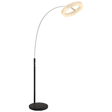Stojací lampa, matný černý kov, čirý akryl, čiré skleněné krystaly, černý PVC kabel, dotykové zapnutí/vypnutí, plynulý dotykový stmívač, paměť, DxŠxV:92,5x40x190cm, délka kabelu 180cm, LED 24W, LED 24W,zdroj 270-2680lm,výstup 216-2200lm,CCT3000-6000K