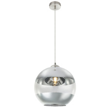 Závěsné svítidlo, kov nikl matný, sklo kouřové, Ø300, V:1200, bez žárovky 1xE27, max. 40W 230V.