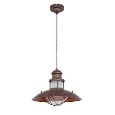 Závěsné svítidlo, kov hnědý, sklo průhledné satinované, Ø350, V: 1500, bez žárovky 1xE27, max. 60W 230V