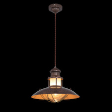 Závěsné svítidlo, kov hnědý, sklo průhledné satinované, Ø350, V: 1500, bez žárovky 1xE27, max. 60W 230V
