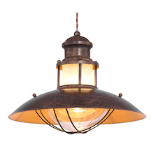 Závěsné svítidlo, kov hnědý, sklo průhledné satinované, Ø350, V: 1500, bez žárovky 1xE27, max. 60W 230V