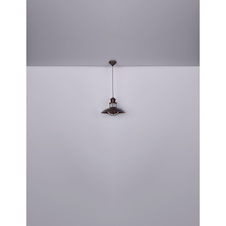Závěsné svítidlo, kov hnědý, sklo průhledné satinované, Ø350, V: 1500, bez žárovky 1xE27, max. 60W 230V