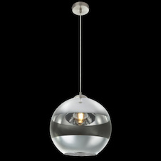 Závěsné svítidlo, kov nikl matný, sklo kouřové, Ø300, V:1200, bez žárovky 1xE27, max. 40W 230V.