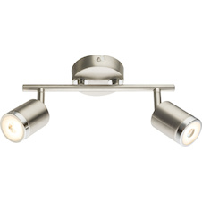 Nástěnné svítidlo, nikl matný, chrom, akryl saténový, DxV: 260x168mm, včetně 2x LED 5W 230V, světelný tok 320lm, 3000K