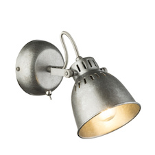 Nástěnné svítidlo, kov, stříbrnošedé, ŠxV: 115x152mm, AL: 188mm, bez žárovky 1x E14,max. 40W 230V