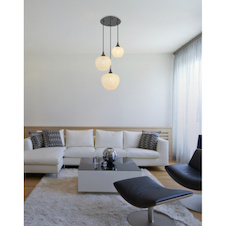 Závěsná lampa kovová, broncová, čiré sklo, akrylový křišťál čirý, kabel průhledný PVC, výškově nastavitelná, ø: 490mm, V: 1200mm, bez žárovek 3x E27,max. 40W 230V