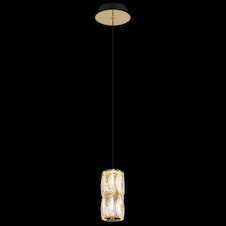 Závěsná lampa, kov zlaté barvy antik, kov černý matný, čiré sklo, kabel PVC černý, výškově nastavitelná, ø: 120mm, V: 1500mm, včetně LED 10W 230V, zdroj 1100lm, výstup 750lm, 3000K