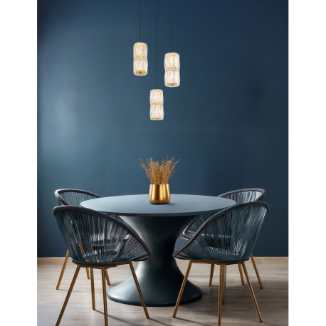 Závěsná lampa, kov zlaté barvy antik, kov černý matný, čiré sklo, kabel PVC černý, výškově nastavitelná, ø: 360mm, V: 1500mm, včetně LED 25W 230V, zdroj 2900lm, výstup 1500lm, 3000K