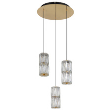Závěsná lampa, kov zlaté barvy antik, kov černý matný, čiré sklo, kabel PVC černý, výškově nastavitelná, ø: 360mm, V: 1500mm, včetně LED 25W 230V, zdroj 2900lm, výstup 1500lm, 3000K