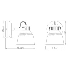 Nástěnné svítidlo, kov, stříbrnošedé, ŠxV: 115x152mm, AL: 188mm, bez žárovky 1x E14,max. 40W 230V