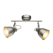 Nástěnné svítidlo, kov, stříbrnošedé, DxV: 330x212mm, bez žárovek 2x E14,max. 40W 230V
