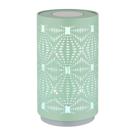 Stolní lampa, plast bílý matný, kov zelená, dotykové zapnutí/vypnutí, změna barev RGB, fixace barev RGB, bez adaptéru, USB-C-USB-C, akumulátor 1xCR18650 500mAh 3,7V, ø: 80mm, V: 140mm, včetně LED 1W 2 RGB + 6000K