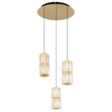 Závěsná lampa, kov zlaté barvy antik, kov černý matný, čiré sklo, kabel PVC černý, výškově nastavitelná, ø: 360mm, V: 1500mm, včetně LED 25W 230V, zdroj 2900lm, výstup 1500lm, 3000K