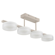 Stropní svítidlo, pískově zbarvený kov, matný bílý kov, bílý plast, průhledný plast, DxŠxV:67x13x19,5cm, včetně LED 24W 230V, 2510lm zdroj, 1600lm výstup, 3000K