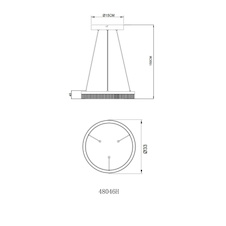 Závěsné svítidlo, pískově zbarvený kov, bílý plast, průhledný plast, bílý PVC kabel, nastavitelná výška, Ø:33cm, V:150cm, včetně LED 16W 230V, 1730lm zdroj, 1100lm výstup, 3000K