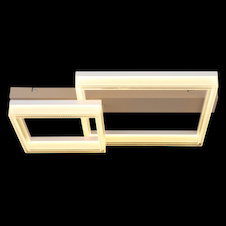 Stropní svítidlo, kov v barvě písku, matný bílý kov, bílý plast, průhledný plast, DxŠxV:53x33x12,5cm, včetně LED 24W 230V, zdroj 2890lm, výstup 2100lm, 3000K
