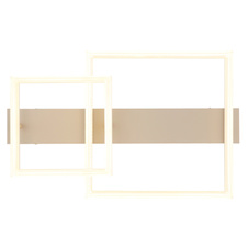 Stropní svítidlo, kov v barvě písku, matný bílý kov, bílý plast, průhledný plast, DxŠxV:53x33x12,5cm, včetně LED 24W 230V, zdroj 2890lm, výstup 2100lm, 3000K