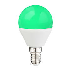LED žárovka, hliník, plast bílý, plast opál, ILLU, stmívatelná, dálkové ovládání, změna barvy světla, fixace barev, Ø4,5cm, V:8cm, 1xE14 RGBW 4.9W 230V, 470lm, 2700K.