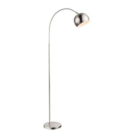 Stojací svítidlo, kov, chrom, nikl, bílá, kabel 1.8 m, vypínač, DxŠxV: 580x245x1500, bez žárovky 1xE27, max. 60W 230V