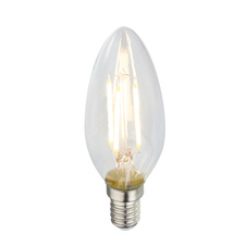 LED žárovka, nikl matný, sklo průhledné, 2ks v balení, Ø3,5cm, V:9,8cm, 2xE14 LED 4W 230V, 400lm, 3000K.