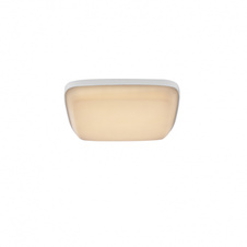 Stropní svítidlo, bílý kov, plast opál, displej s 12 kusy, IP54, DxŠxV: 280x280x48, včetně 1xLED 18W 230V, 1550lm 3000K.