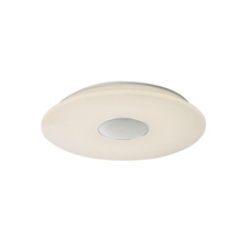 Stropní svítidlo, bílé, plast opál, s 6W 70db reproduktorem, Bluetooth, stmívatelné, dálkové ovládání, měnič barvy, fixace barev, Ø53cm, V:9cm, včetně 1xLED 50W 230V, 150-2600lm, 1xRGB LED 7,5W 230V, multicolor, změna barvy světla 3000-6000K