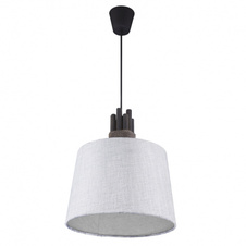 Závěsné svítidlo, dřevo sivé, textil šedá, Ø330, V:1390, bez žárovky 1xE27, max. 60W 230V.